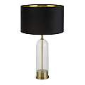 Lampada Da Scrivania Contemporanea Oxford Acciaio Ottone Tessuto Nero1 Luce E27 EU81712BK