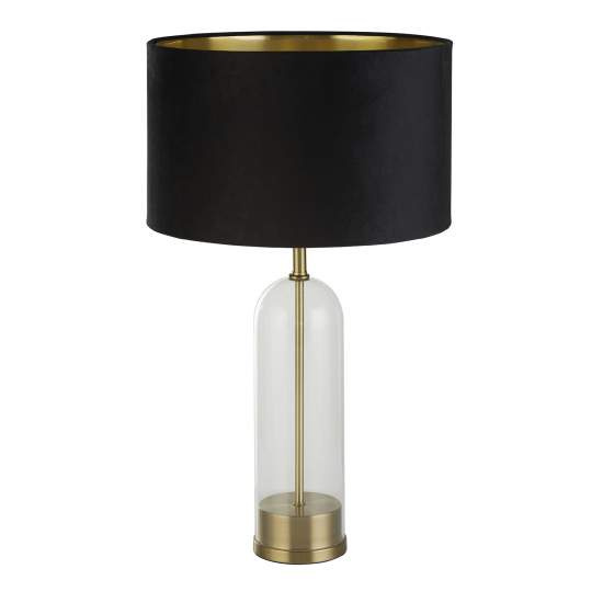 Lampada Da Scrivania Contemporanea Oxford Acciaio Ottone Tessuto Nero1 Luce E27 EU81712BK