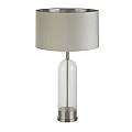 Lampada Scrivania Contemporanea Oxford Acciaio Ottone Tessuto Grigio 1 Luce E27 EU81713GY