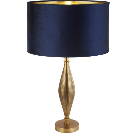 Lampada Da Scrivania Contemporanea Segale Ottone 1 Tessuto Blu Luce E27 EU84631AZ
