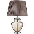 Lampada Da Scrivania Contemporanea Elina Acciaio Ambra Vetro Marrone 1 Luce E27 EU8531AM
