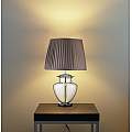 Lampada Da Scrivania Contemporanea Elina Acciaio Ambra Vetro Marrone 1 Luce E27 EU8531AM