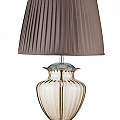 Lampada Da Scrivania Contemporanea Elina Acciaio Ambra Vetro Marrone 1 Luce E27 EU8531AM