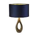 Lampada Da Scrivania Contemporanea Bucklow Ottone Tessuto Blu 1 Luce E27 EU86531AZ