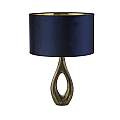 Lampada Da Scrivania Contemporanea Bucklow Ottone Tessuto Blu 1 Luce E27 EU86531AZ
