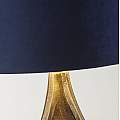 Lampada Da Scrivania Contemporanea Bucklow Ottone Tessuto Blu 1 Luce E27 EU86531AZ