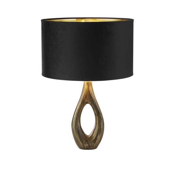 Lampada Da Scrivania Contemporanea Bucklow Ottone Tessuto Nero 1 Luce E27 EU86531BK