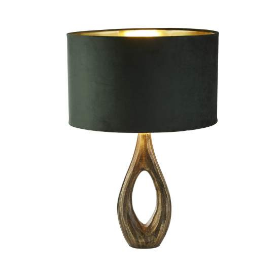 Lampada Da Scrivania Contemporanea Bucklow Ottone Tessuto Verde 1 Luce E27 EU86531GR
