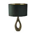 Lampada Da Scrivania Contemporanea Bucklow Ottone Tessuto Verde 1 Luce E27 EU86531GR