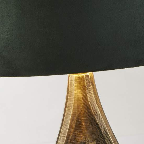 Lampada Da Scrivania Contemporanea Bucklow Ottone Tessuto Verde 1 Luce E27 EU86531GR