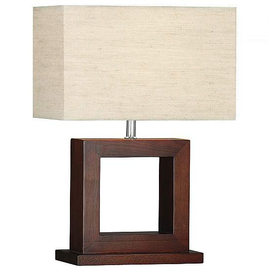 Lampada Da Scrivania Contemporanea Calven Legno Marrone 1 Luce E27 EU9000
