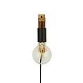 Applique Industrial-Nordico Tribeca Acciaio Marrone Legno Nero 1 Luce E27 EU95042BR