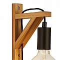 Applique Industrial-Nordico Tribeca Acciaio Marrone Legno Nero 1 Luce E27 EU95042BR
