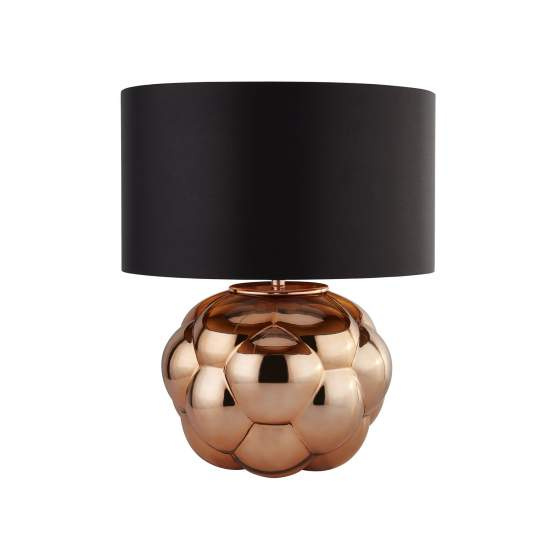 Lampada Da Scrivania Effervescente Vetro Rame Acciaio Nero 1 Luce E27 EU9711CU