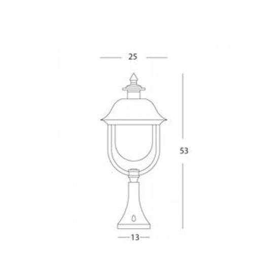 Paletto Da Cancello Contemporaneo Rustica Alluminio E Metallo Ruggine 1 Luce E27 137/14