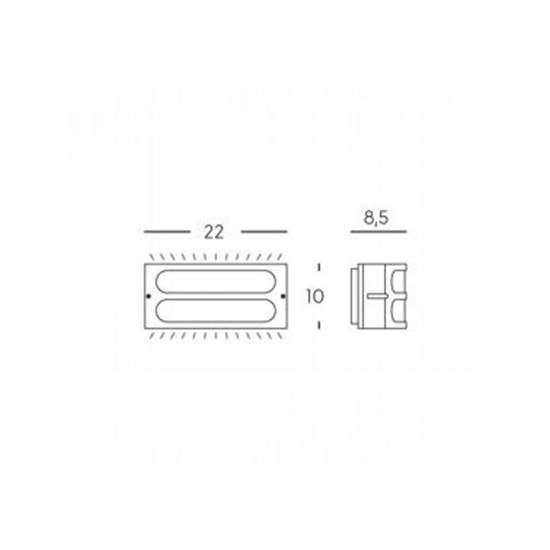 Applique Esterno Moderna Squba Alluminio E Materie Plastiche Caffè 1 Luce E27 175/27