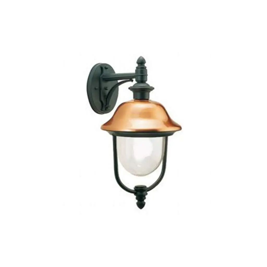Applique Da Esterno Classica Colore Ruggine - Corpo In Alluminio, Diffusore Trasparente, Max 100W, E27, 36x25x51h - 4