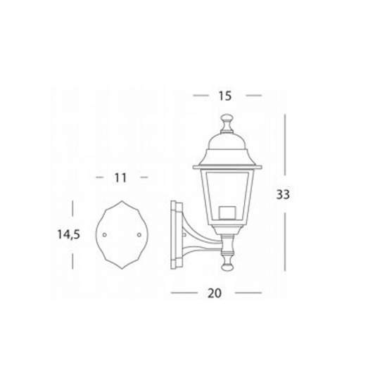 Applique In Alto Piccola Esterno Nano Alluminio E Vetro Bianco 1 Luce E27 201/02