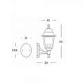 Applique In Alto Piccola Esterno Nano Alluminio E Vetro Nero 1 Luce E27 201/06