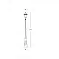 Palo Da Esterno Contemporaneo H212Cm Quadrata Alluminio E Vetro Nero 1 Luce E27 332/06
