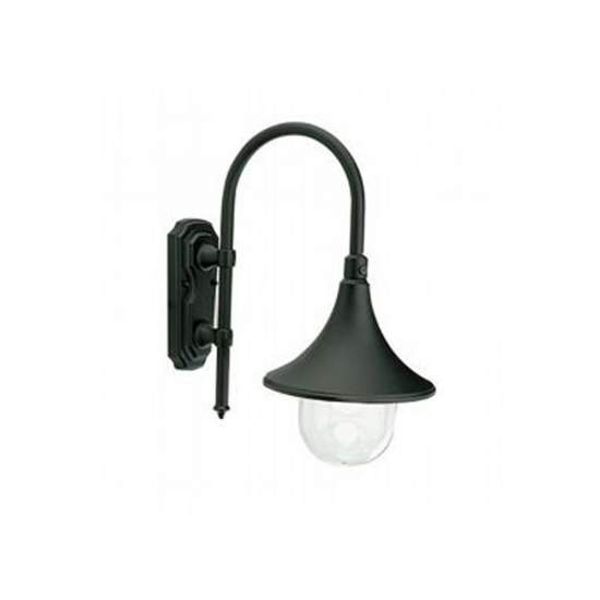 Applique Esterno Contemporanea Lampara Alluminio E Termoplastica Nero 1 Luce E27 347/06
