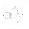 Applique Esterno Contemporanea Lampara Alluminio E Termoplastica Nero 1 Luce E27 347/06