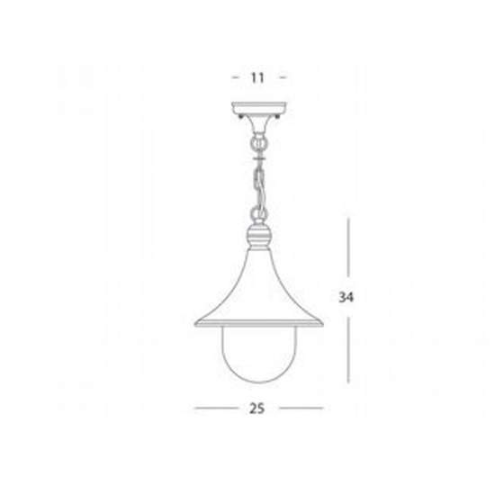 Plafoniera Da Esterno Lampara Alluminio E Termoplastica Ruggine 1 Luce E27 350/11