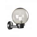 Applique Da Esterno Contemporanea Globo Termoplastica Nera E Fumè 1 Luce E27 362/06