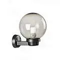 Applique Da Esterno Contemporanea Globo Termoplastica Nera E Fumè 1 Luce E27 362/06