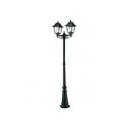 Palo Da Esterno Contemporaneo H218Cm Quadrata Alluminio E Vetro Nero 2 Luci E27