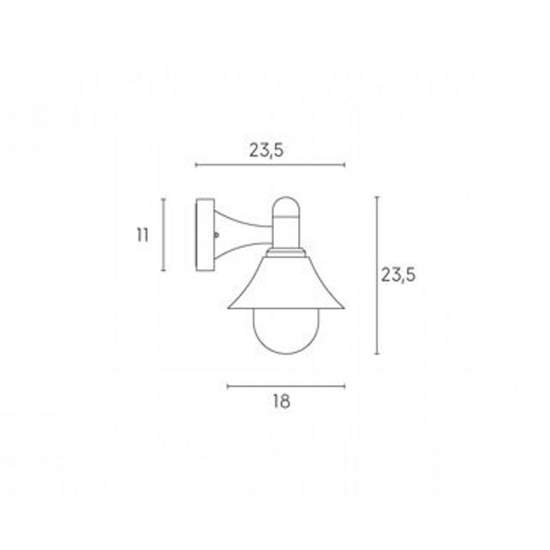 Applique Da Esterno Contemp. Soda Alluminio E Materie Plastiche Nero 1 Luce E27 450/06