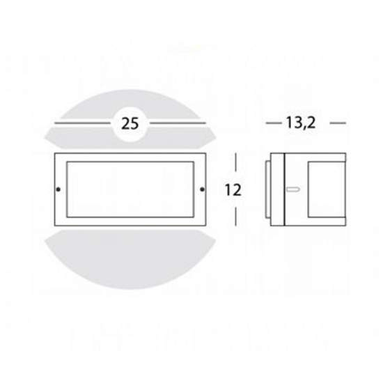Applique Da Esterno Umbe Aperta Alluminio E Termoplastica Ruggine 1 Luce E27 473/36