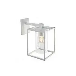 Applique Esterno Contemporanea Domus Alluminio E Termoplastica Bianco 1 Luce E27