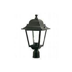 Testa Palo 1 Luce E27Old In Alluminio Color Nero E Vetro Trasparente Testa Palo 1 Luce E27Old In Alluminio Color Nero E Vetro Trasparente