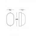 Applique Esterno Grande Industriale Ovale Alluminio E Vetro Bianco 1 Luce E27 701/02