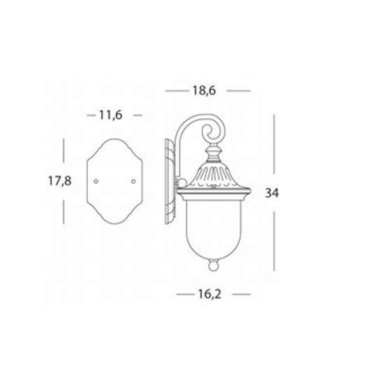 Applique Da Esterno Contemporanea Rain Alluminio E Vetro Ruggine 1 Luce E27 775/11