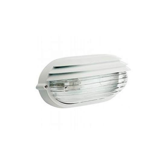 Applique Grande Esterno Palpebra Ovale Alluminio E Vetro Bianco 1 Luce E27 788/02
