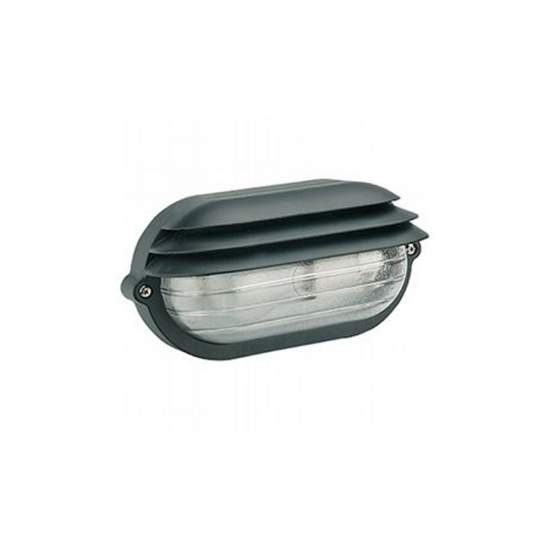 Applique Grande Esterno Palpebra Ovale Alluminio E Vetro Nero 1 Luce E27 788/06