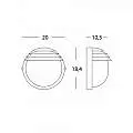 Applique Piccola Esterno Palpebra Tonda Alluminio E Vetro Bianco 1 Luce E27 789/02