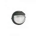 Applique Da Esterno Moderna Palpebra Tonda Alluminio E Vetro Nero 1 Luce E27 790/06