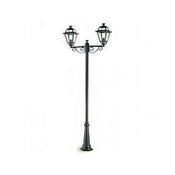 Palo Da Esterno Contemporaneo 250Cm Elegance Alluminio E Vetro Grigio 2 Luci E27 Palo Da Esterno Contemporaneo 250Cm Elegance Alluminio E Vetro Grigio 2 Luci E27