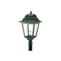 Testa Palo 1 Luce E27Mito In Allumino Nero E Vetro Manicotto Diametro 6 Cm Testa Palo 1 Luce E27Mito In Allumino Nero E Vetro Manicotto Diametro 6 Cm