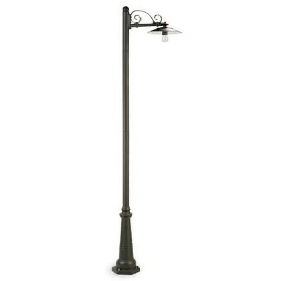 Palo Da Esterno Contemporaneo Antique Alluminio E Porcellana Grigio 1 Luce E27 885/16