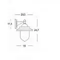 Applique Da Esterno Contemp. Rondo' Alluminio E Termoplastica Grigio 1 Luce E27 888/16