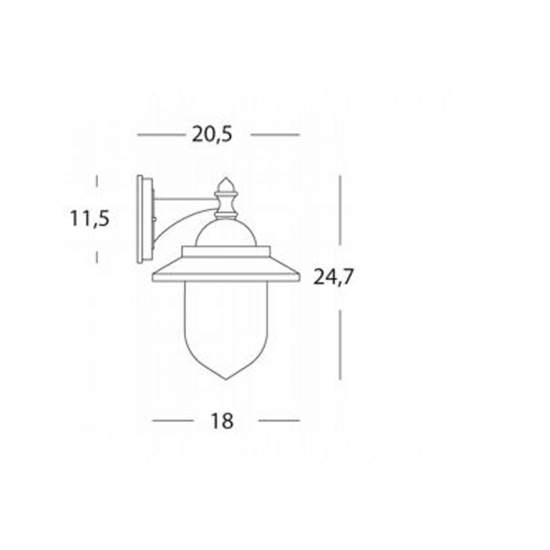 Applique Da Esterno Contemp. Rondo' Alluminio E Termoplastica Grigio 1 Luce E27 888/16