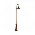 Palo Da Esterno H230Cm Lampara Alluminio E Termoplastica Ruggine 1 Luce E27 895/11