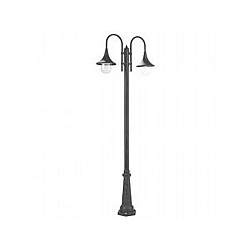 Palo Da Esterno H230Cm Lampara Alluminio E Termoplastica Nero 2 Luci E27 Palo Da Esterno H230Cm Lampara Alluminio E Termoplastica Nero 2 Luci E27