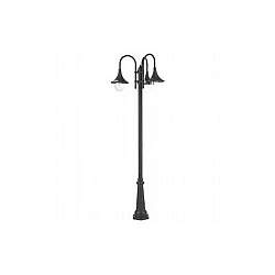 Palo Da Esterno H230Cm Lampara Alluminio E Termoplastica Nero 3 Luci E27 Palo Da Esterno H230Cm Lampara Alluminio E Termoplastica Nero 3 Luci E27