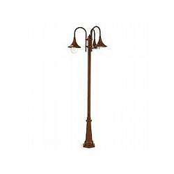 Palo Da Esterno H230Cm Lampara Alluminio E Termoplastica Ruggine 3 Luci E27 Palo Da Esterno H230Cm Lampara Alluminio E Termoplastica Ruggine 3 Luci E27