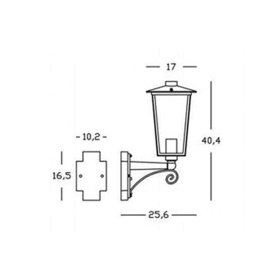 Applique Lato Alto Contemporanea Ribot Alluminio Ruggine 1 Luce E27 940/11